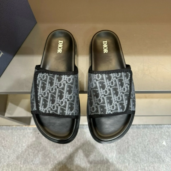 2024 Slippers Dior Black Fabric Slippers MJ00180