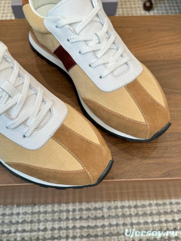 2025 Men HOGAN Beige White Burgundy Suede Leather Sneakers