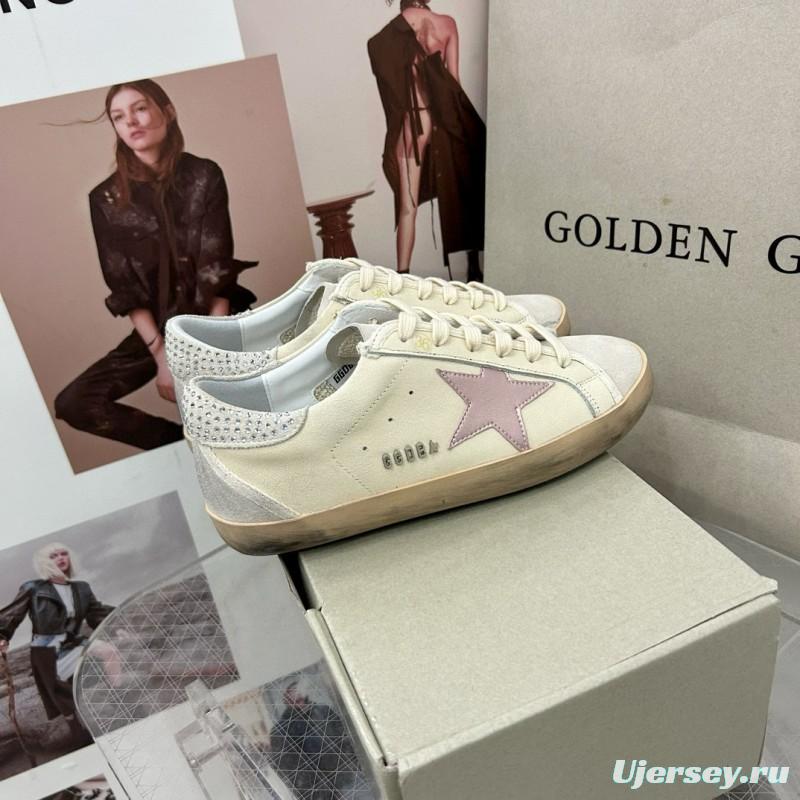2025 Women GGDB White Beige Leather Sneakers MJ00260