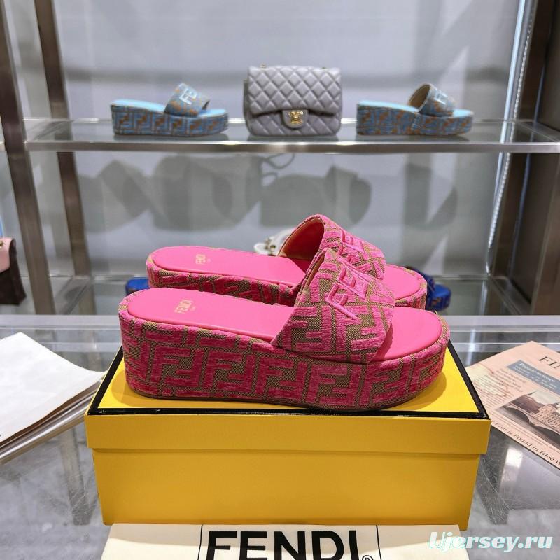 2025 Fendi Pink Canvas Slippers MJ00230