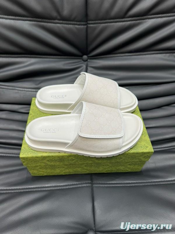 2024 Gucci White Fabric Slippers MJ00200