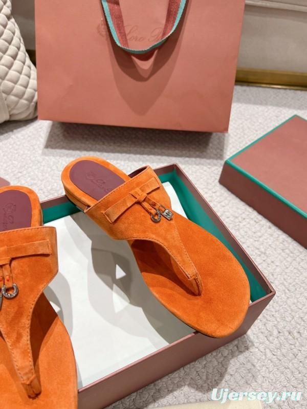 2025 Slippers LP Orange Suede Slippers LY00250