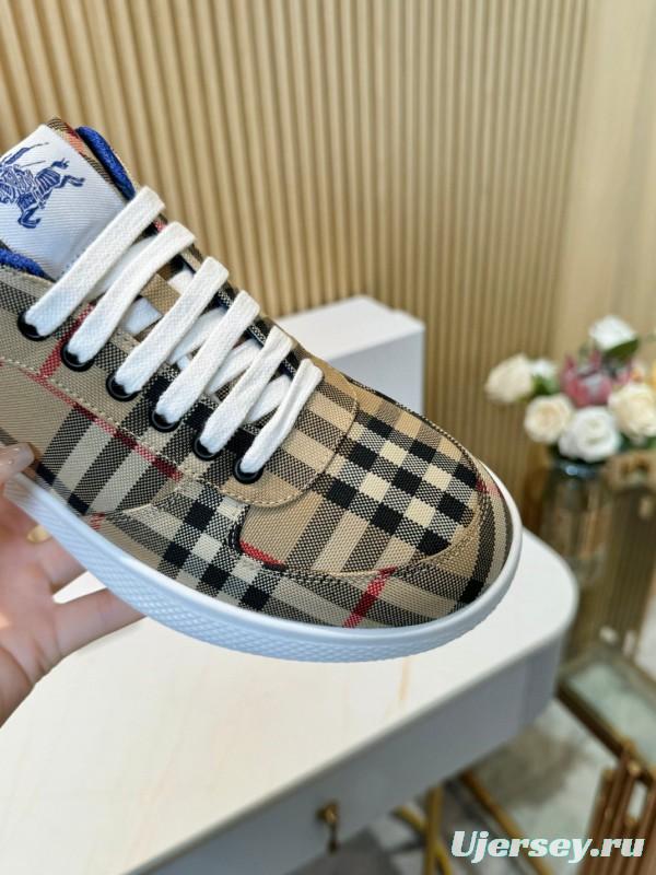 2024 Unisex Burberry Beige Black Cotton Casual Shoes MJ00320