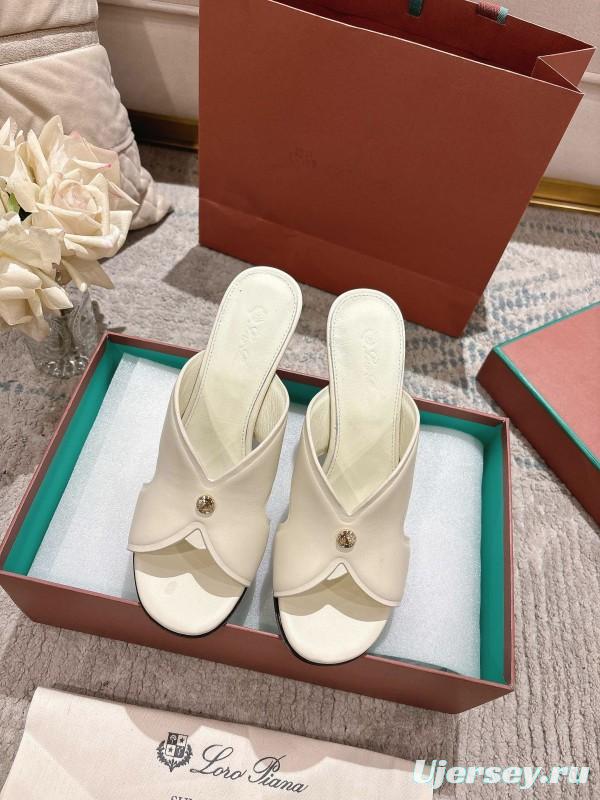 2025 Women LP White Leather Sandals LY00300