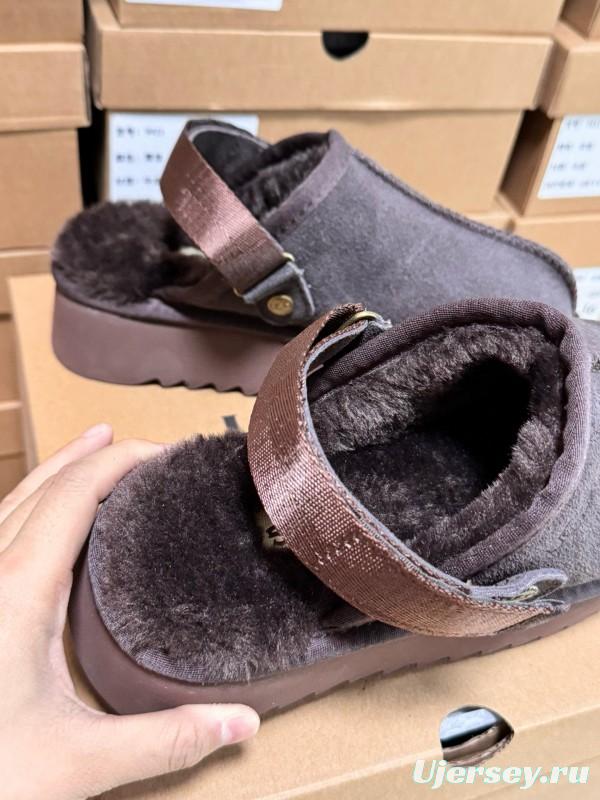 2024 UGG Walnut Brown Suede Slippers MJ00170