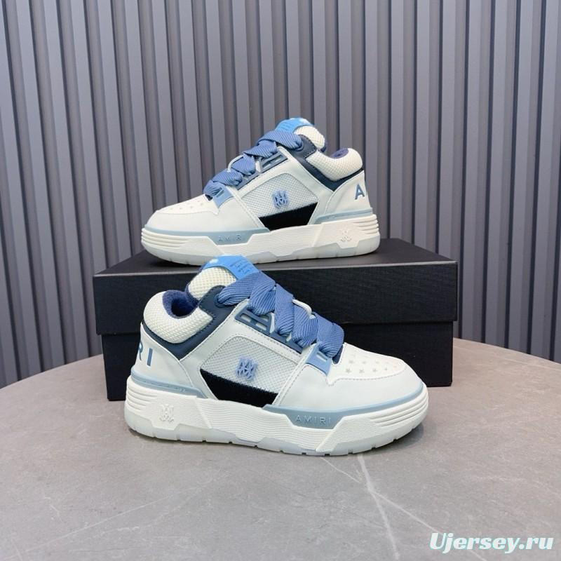 2024 Unisex Amiri Blue White Leather Sneakers MJ00360