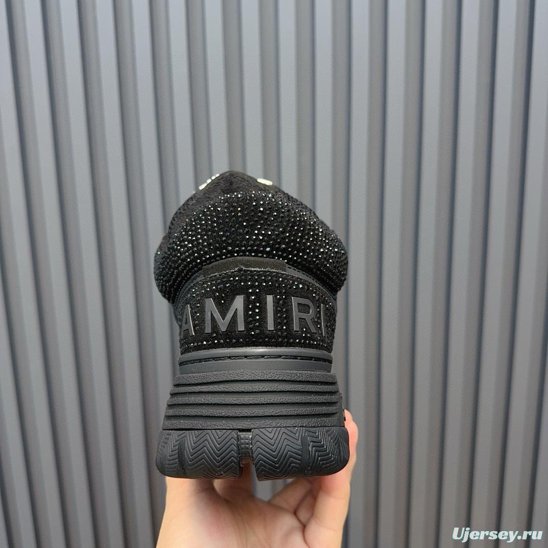 2024 Unisex Amiri Black Leather Sneakers MJ00410