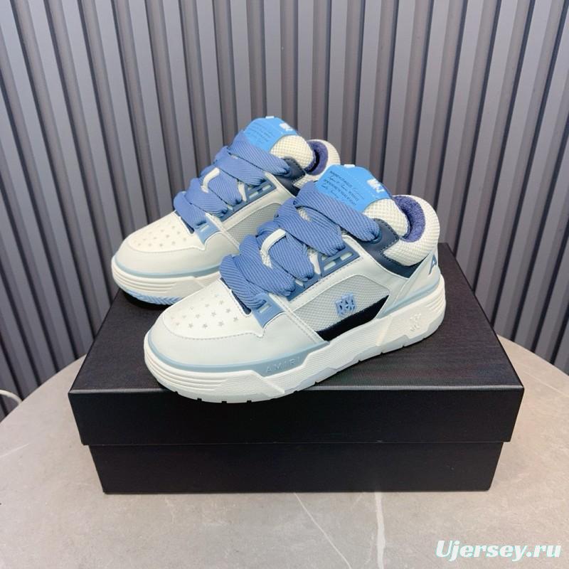 2024 Unisex Amiri Blue White Leather Sneakers MJ00360