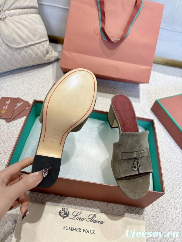 2025 Women LP Grey Suede Sandals