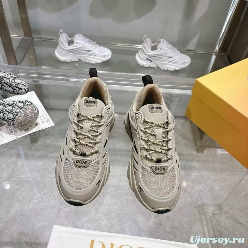 2024 Unisex Dior Beige Black Mesh Sneakers MJ00360