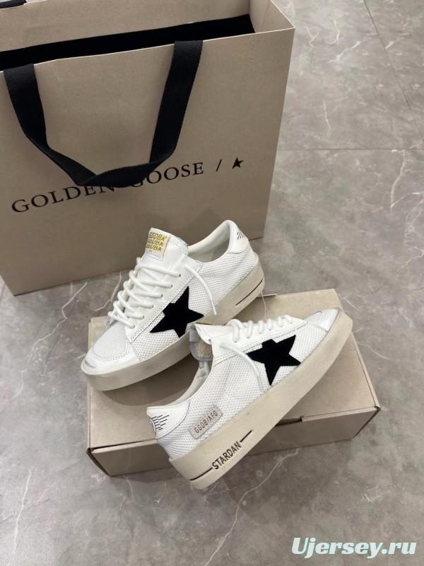 2024 Unisex GGDB White Black Leather Mesh Low Top Sneakers MJ00260