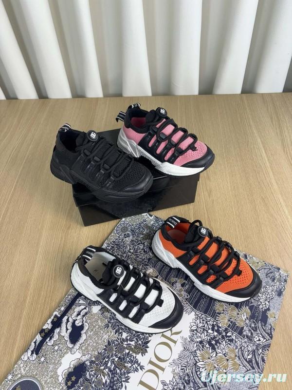 2024 Kids Dolce & Gabbana Black Orange White Pink Fabric Sneakers