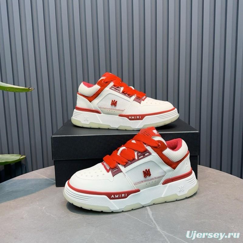 2024 Unisex Amiri White Red Leather Sneakers MJ00360