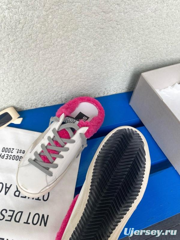 2024 Slippers GGDB White Pink Shearling Slippers MJ00280