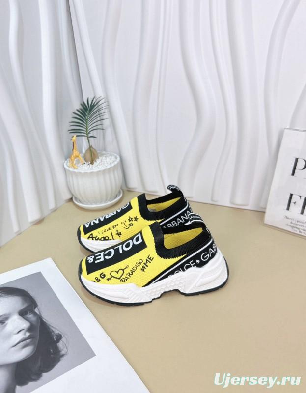 2024 Kids Dolce & Gabbana Red Black White Nylon Sneaker