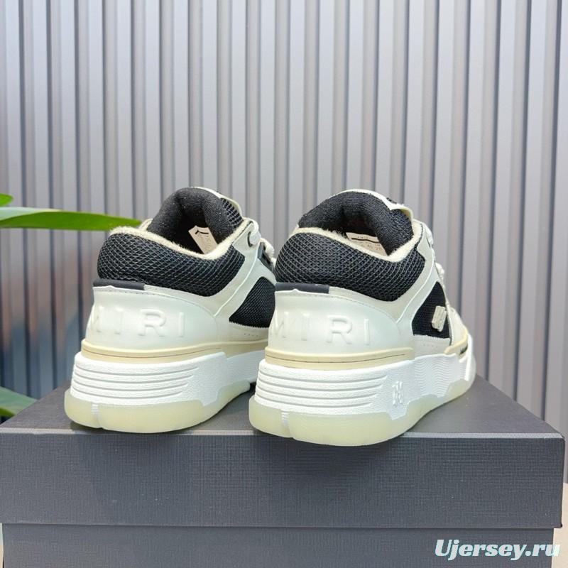 2024 Unisex Amiri Black White Leather Sneakers MJ00360