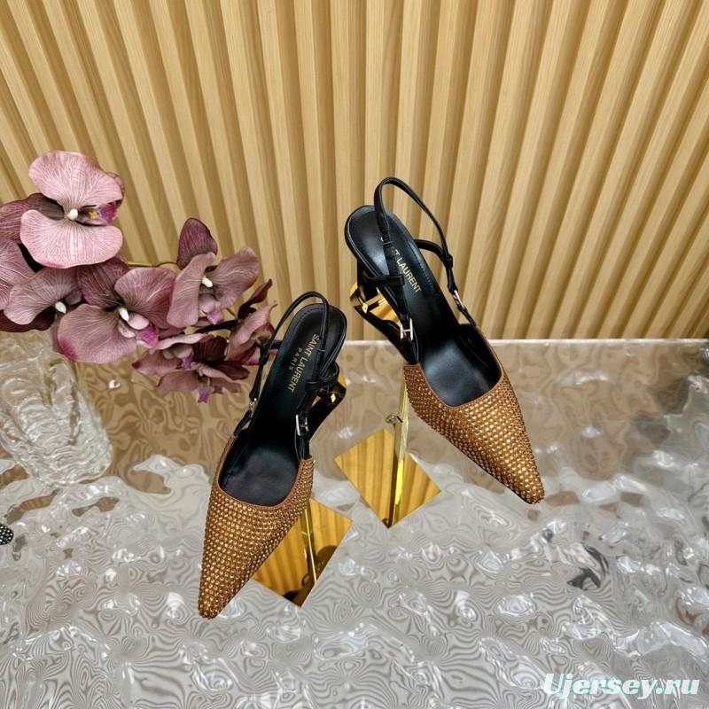 2024 Women Yves Saint Laurent Brown Leather High Heels