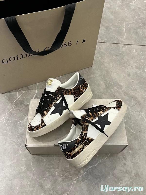 2024 Women GGDB White Leopard Leather Sneakers MJ00260