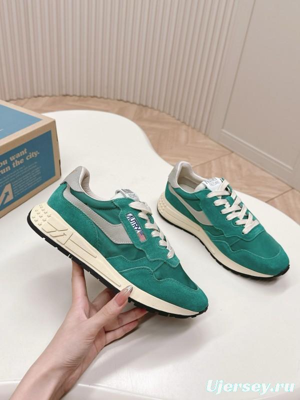2024 Men Autry green beige suede mesh sneakers 