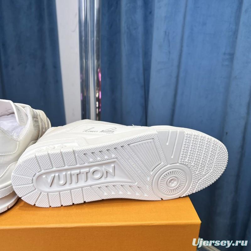 2025 Unisex Louis Vuitton White Leather Trainer