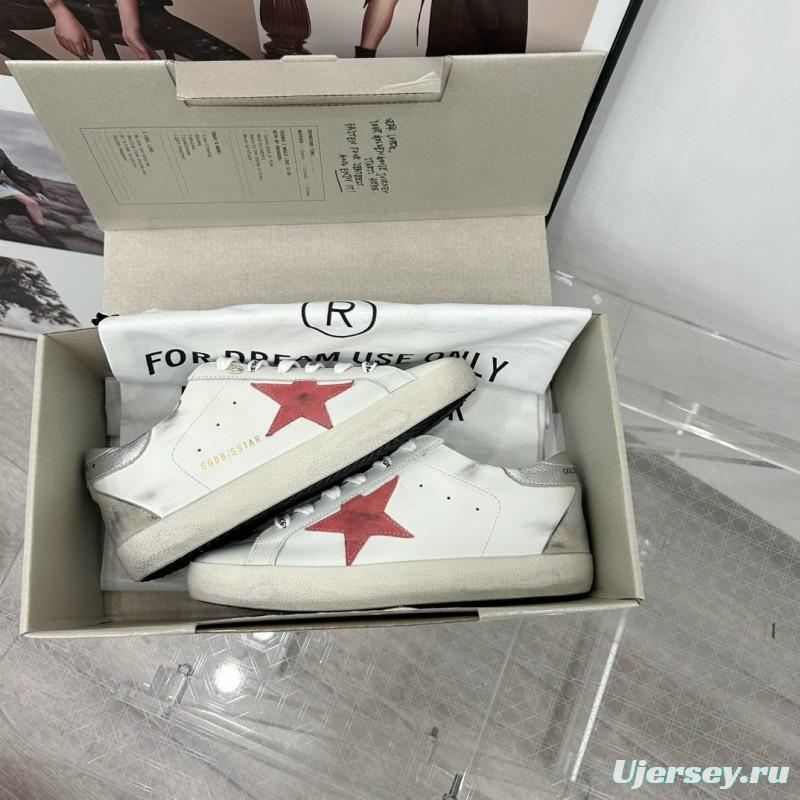 2025 Women GGDB White Red Leather Sneakers