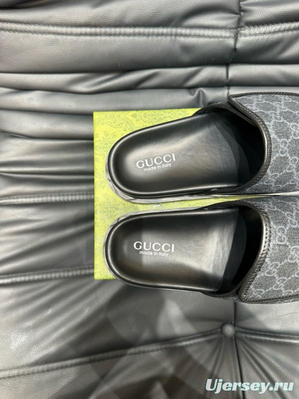 2024 Slippers Gucci Black Fabric Slippers MJ00200