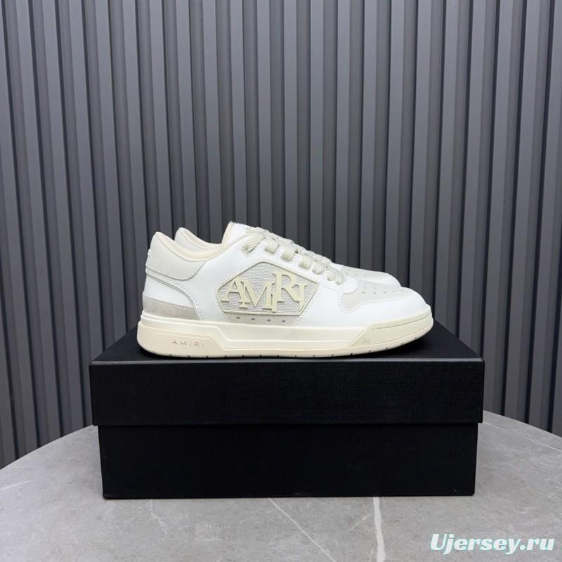 2025 Unisex Amiri White Leather Sneakers MJ00360