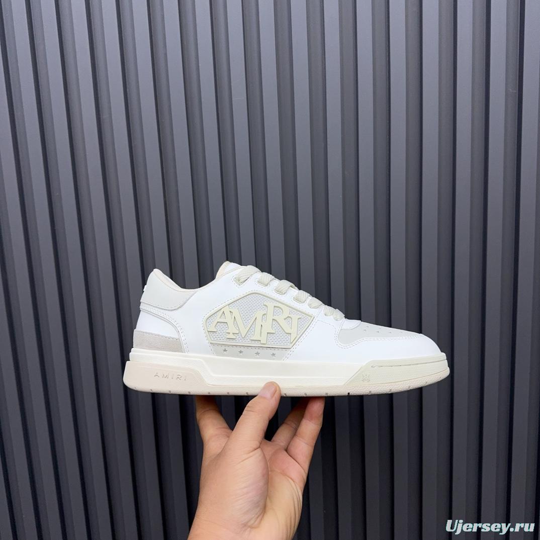 2025 Unisex Amiri White Leather Sneakers MJ00360