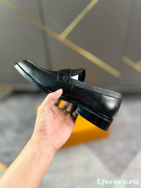 2024 Men Louis Vuitton Black Leather Formal Shoes MJ00290