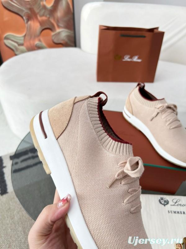 2024 Women Le Parmentier light pink wool knit sneakers MJ00330