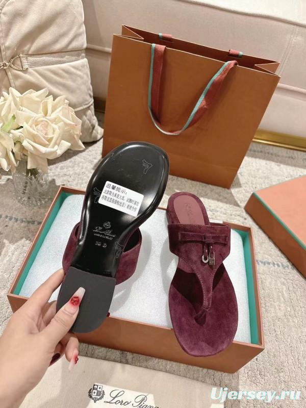 2025 Slippers LP Wine Suede Slippers LY00250
