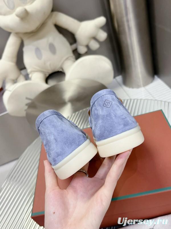 2024 Unisex Le Parmentier Light Blue Suede Loafers MJ00270