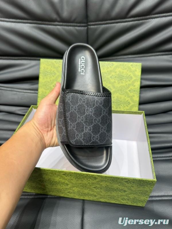 2024 Slippers Gucci Black Fabric Slippers MJ00200