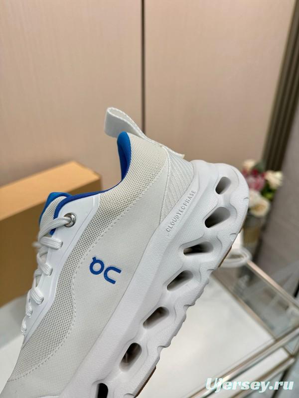 2025 Women Loewe White Blue Mesh Leather Sneakers