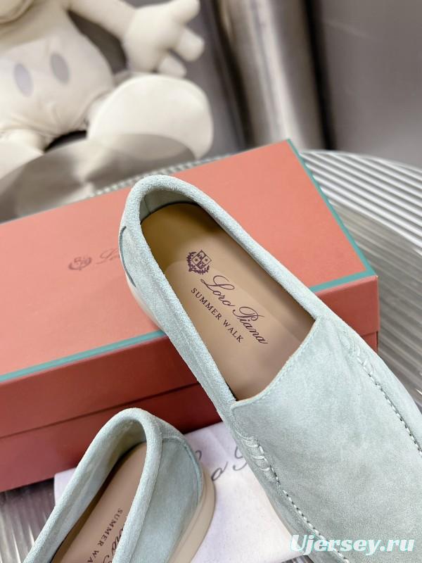 2025 Men LP Light Green Suede Loafers