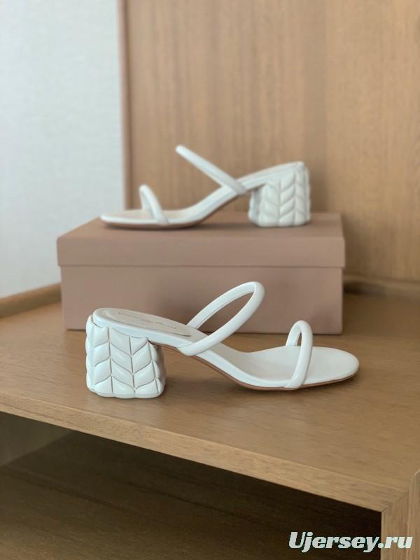 2025 Women Gianvito Rossi White Leather Sandals