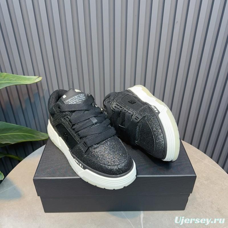 2024 Men Amiri Black Mesh Leather Sneakers MJ00360