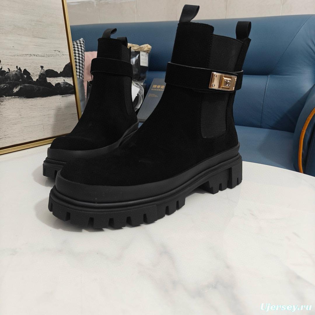 2024 Women Dolce & Gabbana Black Suede Boots MJ00390