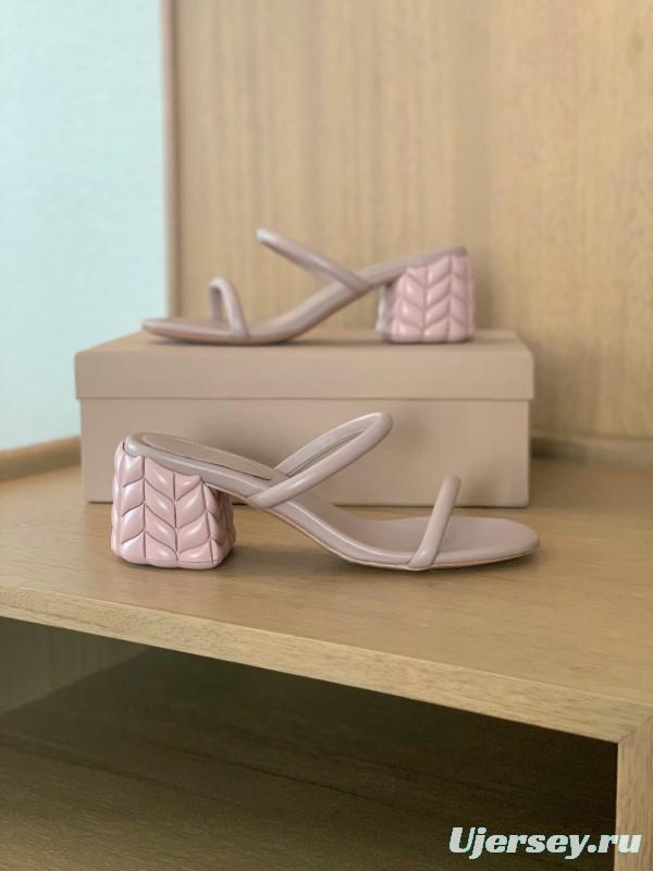 2025 Women Gianvito Rossi Beige Leather Slippers KFY00260