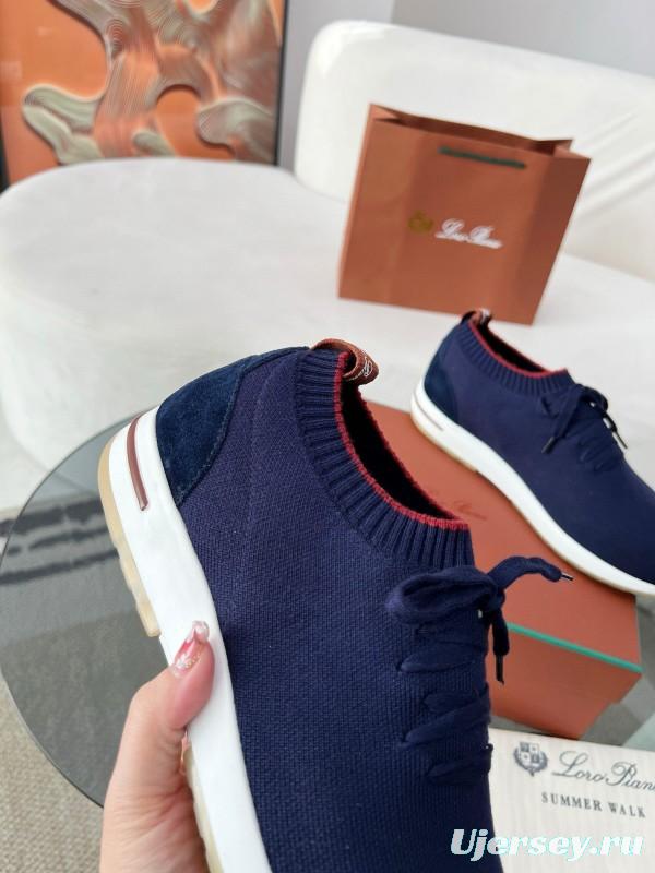 2024 Men LP Navy Wool Knit Sneakers MJ00330
