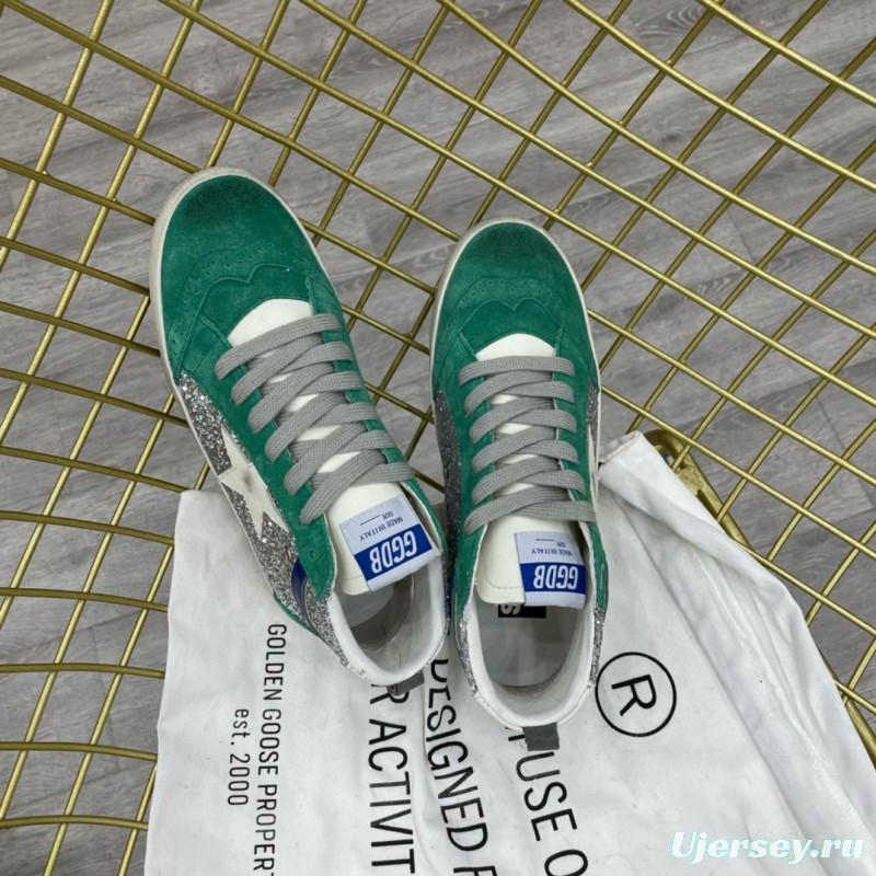 2024 Unisex GGDB Green Silver Glitter Suede High-top Sneakers MJ00300