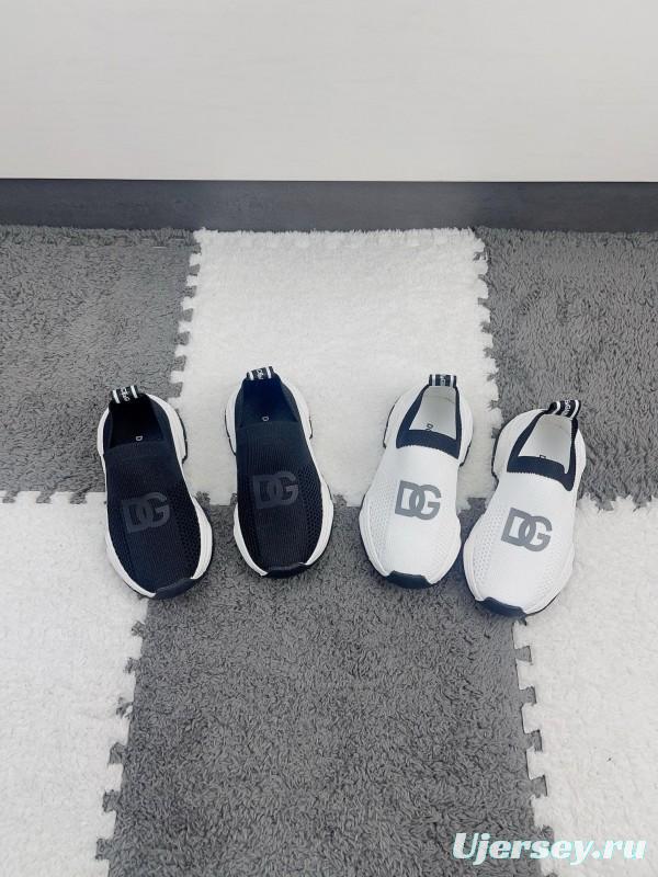 2024 Kids Dolce & Gabbana Black White Mesh Slip-On Sneakers