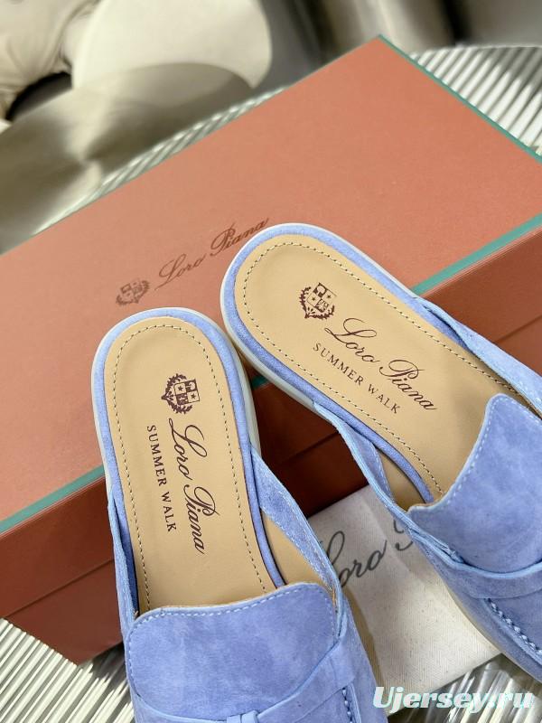 2024 Slippers LP Blue Suede Loafers