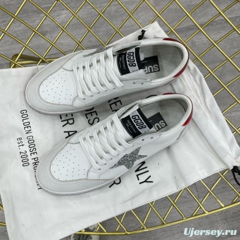 2024 Unisex GGDB White Grey Red Leather Low Top Sneakers MJ00260