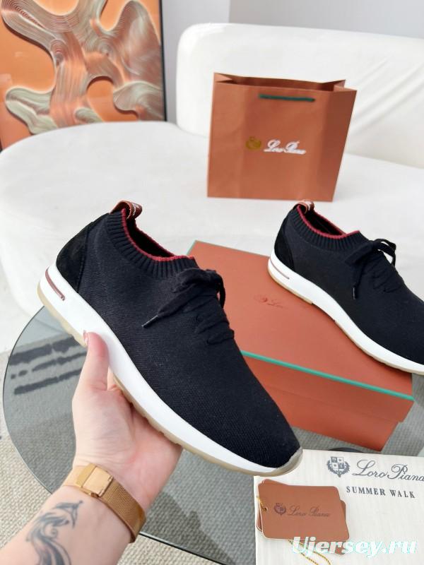 2024 Men Le Parmentier Black Wool Knit Sneakers MJ00330