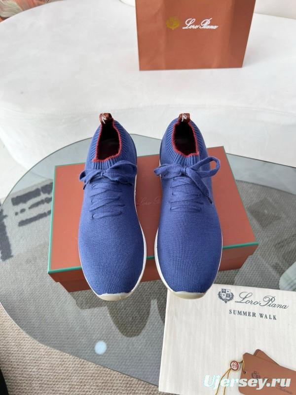 2024 Men Le Parmentier Blue Wool Knit Sneakers MJ00330