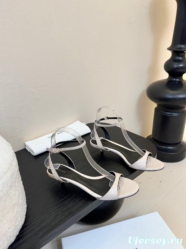 2025 Women The Row Beige Leather Flat Sandals