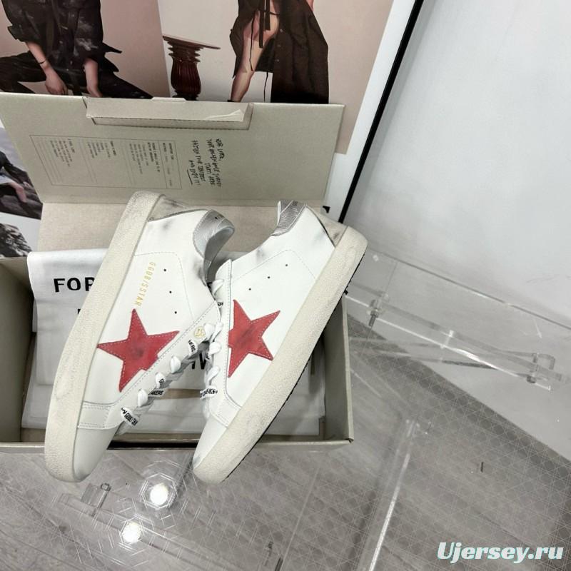 2025 Women GGDB White Red Leather Sneakers