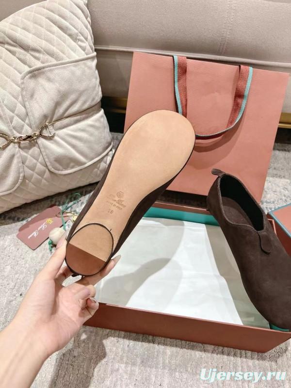 2025 Women LP Dark Brown Suede Loafers LY00300