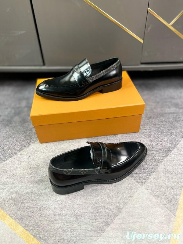 2024 Men Louis Vuitton Black Leather Loafer MJ00290